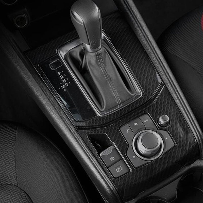 Kadore for 2017-2024 Mazda CX-5 Carbon Fiber Style Shift Panel Cover Trim ABS Interior Upgrade | KF Generation Automatic Transmission LHD - Image 1